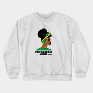 Proud Afro Jamaican Woman, Jamaica Flag Crewneck Sweatshirt